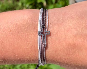 Pulseras cristianas impermeables con cruz de acero inoxidable en 40 colores - pulseras con cruz para mujer - pulseras de Jesús - pulseras con cruz cristiana