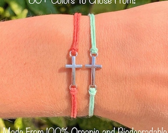 60+ Colors Christian Cross Bracelets Organic & Biodegradable lChristian Bracelets | cross bracelets |Christian Cross Jewelry |Christian Gift