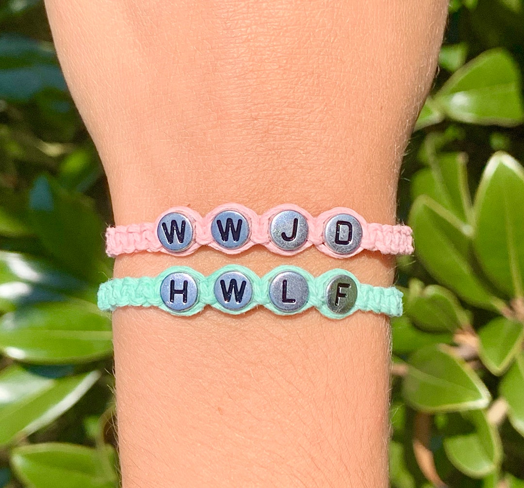 60 Colors WWJD / HWLF Bracelet With Silver Beads and Cross - Etsy