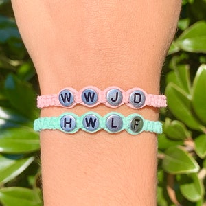 60+ Colors WWJD / HWLF Bracelet with Silver Beads and cross charm- Organic & Biodegradable | wwJd Hwlf bracelets |wwjd Hwlf | wwjd Hwlf