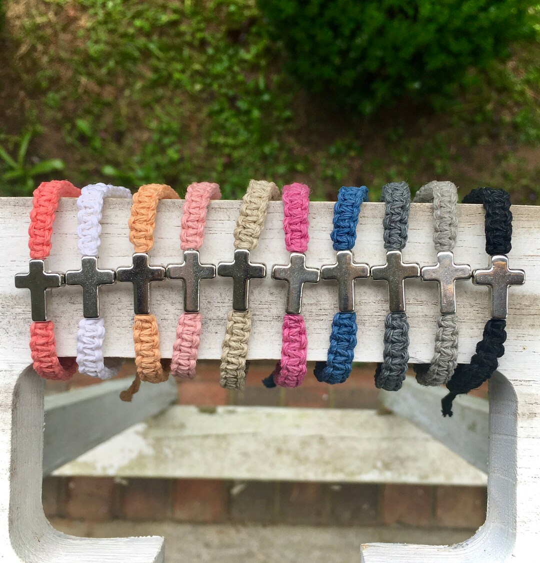 60 Colors Christian Cross Friendship Bracelet organic & Biodegradable Cross Bracelets Christian