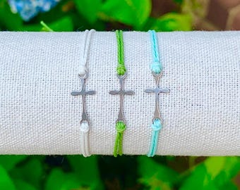 40+ Colors Sterling Silver Christian Cross Bracelets Waterproof lChristian Bracelets | cross bracelets |Christian Cross Jewelry |Christian