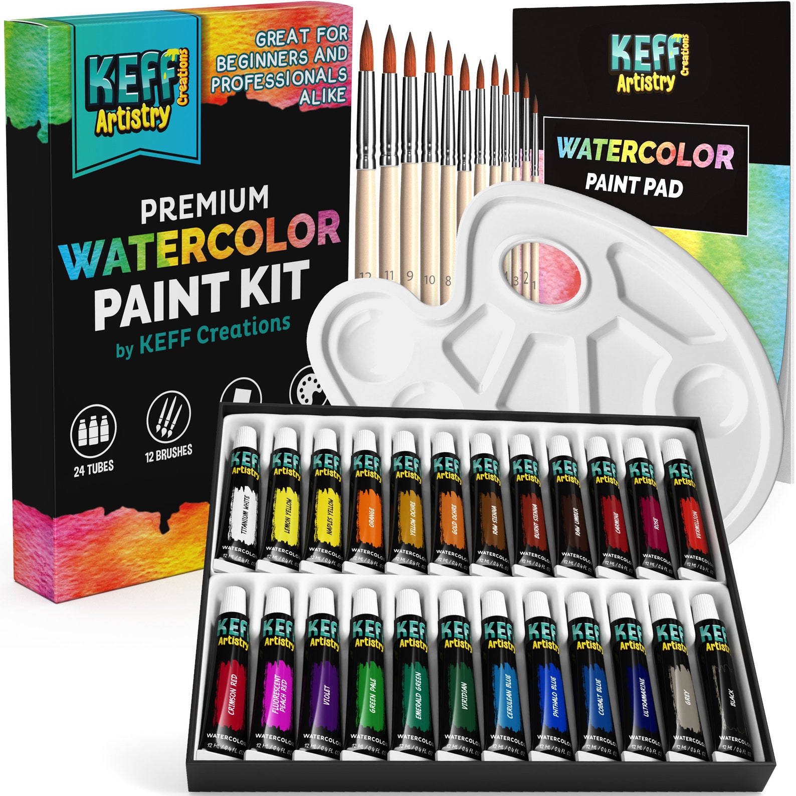 Watercolor Paint Set Watercolor Paint Kit Includes Many Etsy