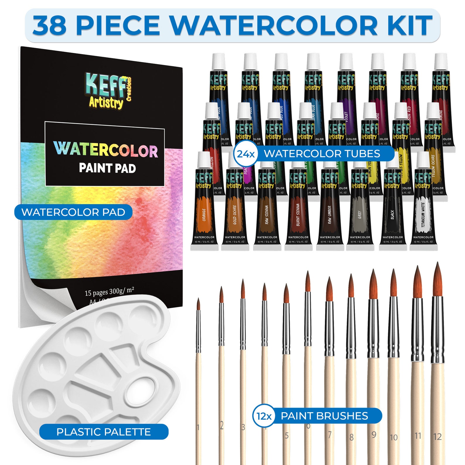 Watercolor Paint Set Watercolor Paint Kit Includes Many Etsy