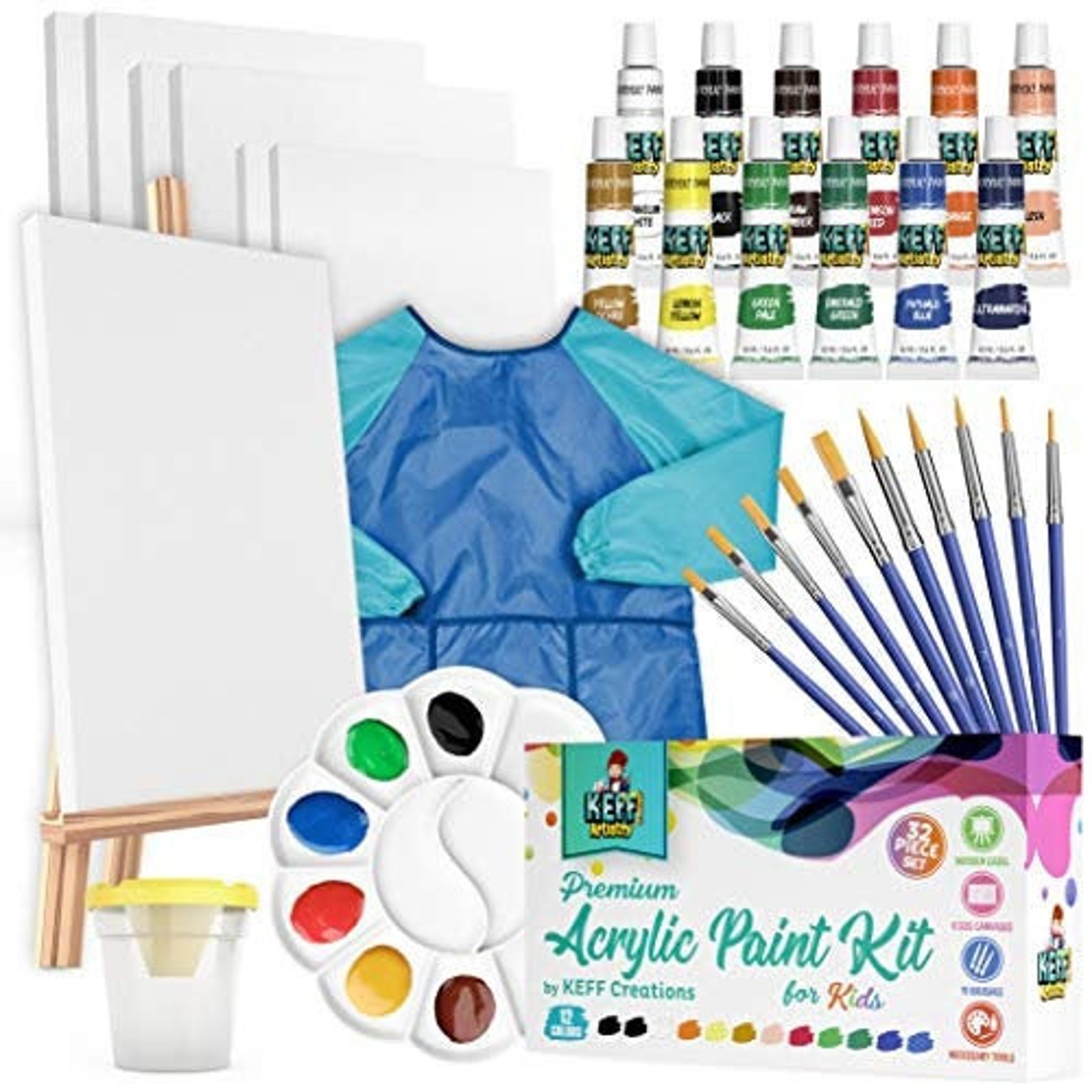 Complete Acrylic Paint kit for Kids 34Piece Art Supplies Etsy