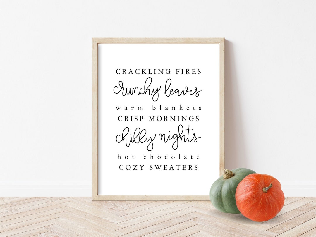 Fall Season Help Sign Fall Autumn Printable Wall Art Home Decor Print Fall Autumn Sign ...