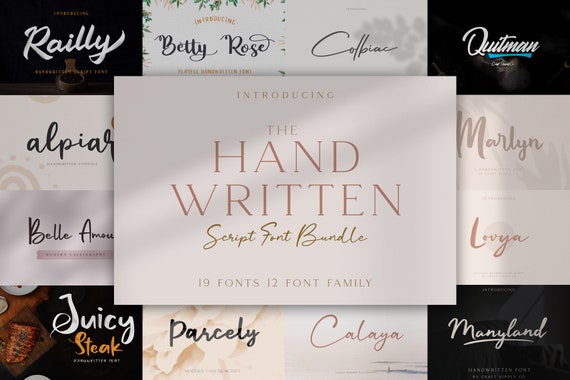 Handwritten Script Font Bundle Cricut Font Silhouette Font | Etsy