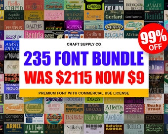 99% OFF 235 FONT BUNDLE - Modern Fonts, Vintage Fonts, Retro Fonts, Logo Fonts, Canva, Procreate, Cricut Fonts