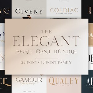 Paquete de fuente Serif elegante - Fuente Cricut, Fuente de silueta, Fuente Canva, Fuente Boho Chic, Fuente Procreate, Fuente elegante, Fuente para el creador de cricut