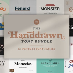 Hand Drawn Font Bundle - Cricut Font, Silhouette Font, Canva Font, Boho Chic Font, Procreate Font, poster Font, Modern Font, font for cricut