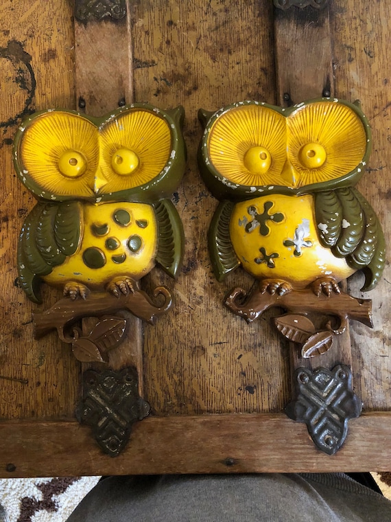 Vintage Sexton 1970's Owl Wall Decor Etsy