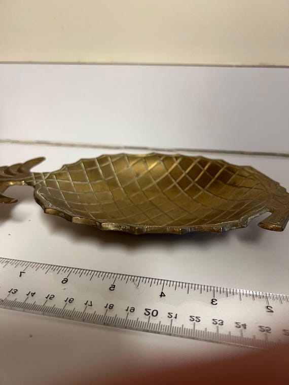 vintage solid brass pineapple dish - image 5