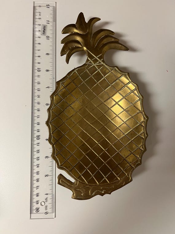 vintage solid brass pineapple dish - image 4