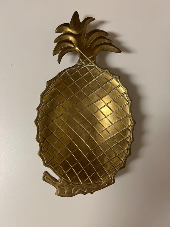 vintage solid brass pineapple dish - image 1