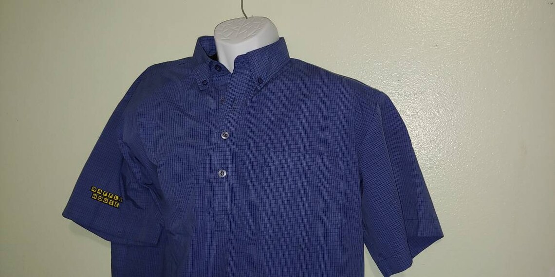 Waffle House Employee Uniform Blue with Stripes Unisex Dress Etsy