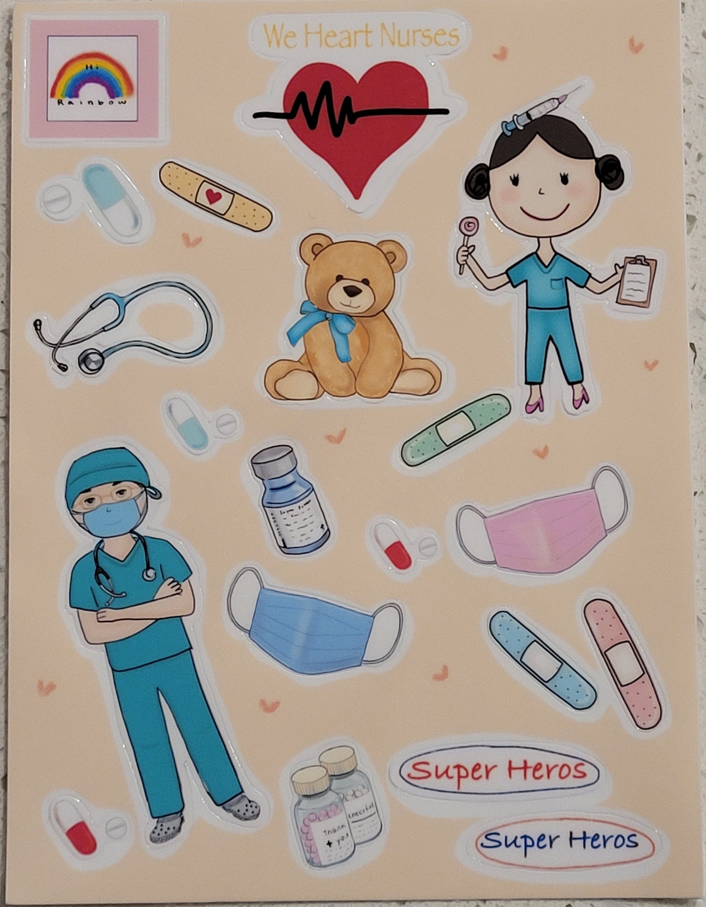 National Nurses Week Nurse Sticker Sheet Hospital Sticker Etsy