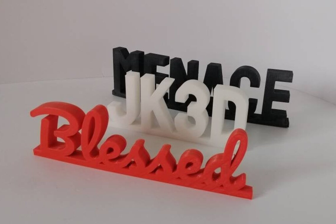 Custom standing 3d Printed Nameplate Personalized text | Etsy