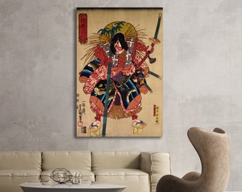 Japanese Fine Art Print of a Samurai Warrior from an Old