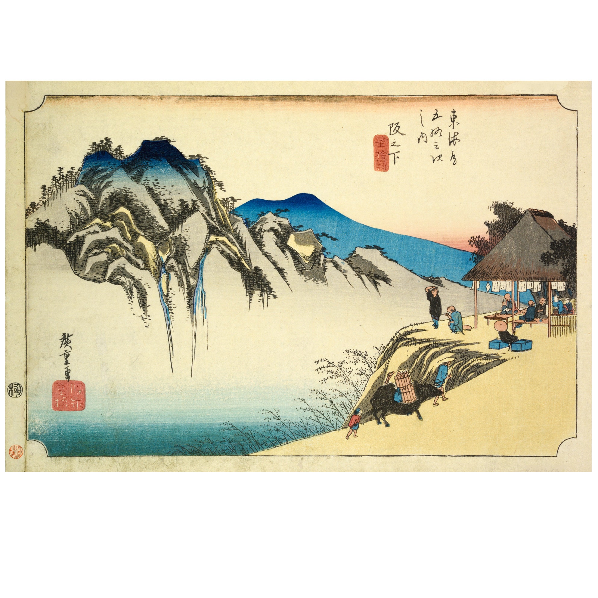 Fine Art Giclee Print of a Japanese Mountain Landscape and Hut From a ...