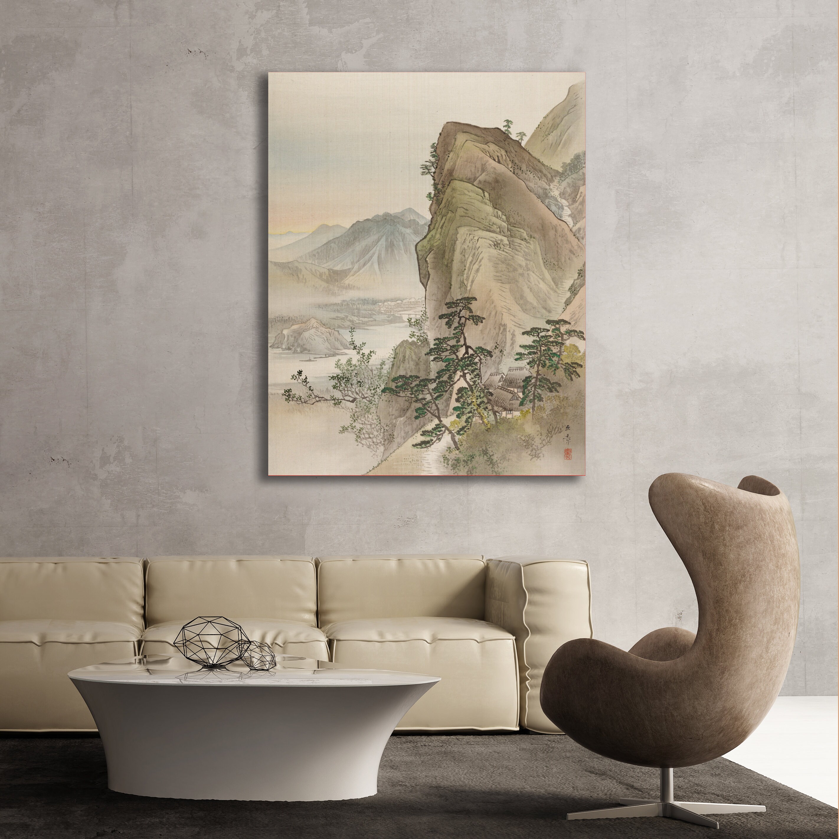 FROM JAPAN　海楼春景色図　絹本　證書付　額装　C　R6950B FROM JAPAN様専用 海楼春景色図 絹本 證書付 額装 C R6950B 絵画