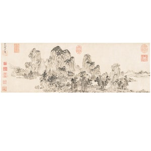 Antique Asian Old Japanese Wood Block Print Painting of