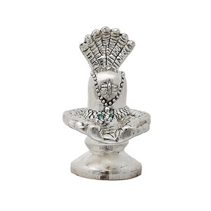Lord Shiva Lingam Idol Pure Silver 999 Statue, Shivling for Puja Temple Good Luck Gift & Home Decor { NET WT 23-25 Grams}