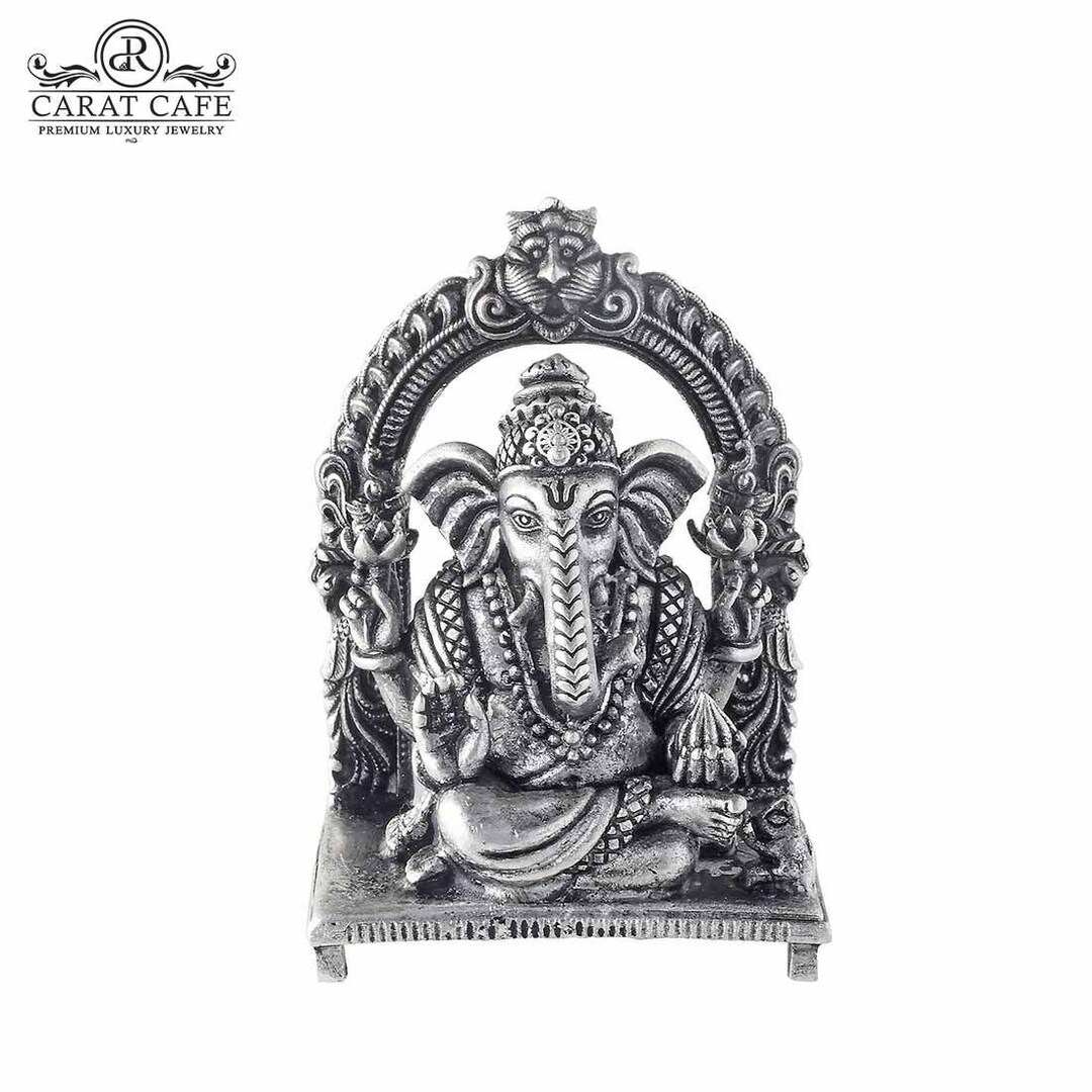 Silver Ganesha Murti for Car Dashboard , Home & Office Pure 925 Solid