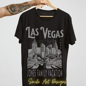 Vegas Shirt Custom Family Vacation 2025 T-shirt Vintage Personalized Family Matching Shirt Group Vacation T-shirts Las Vegas Girls Trip Tee.