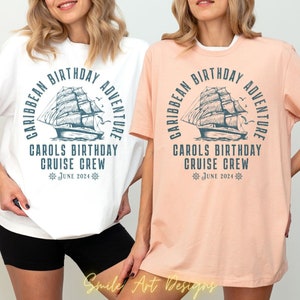 Custom Cruise Shirt Personalized Family Matching Tshirt Caribbean Cruise 2025 Group T-shirts Mother Daughter Birthday Cruise Gifts Sister.