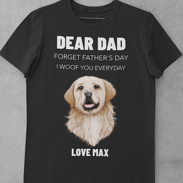 Custom Dog Dad Photo Shirt Picture And Dogs Name T-shirt For Dog Dad Personalized Father's Day Dog Lover Gift from Dog Dad Christmas Gift.