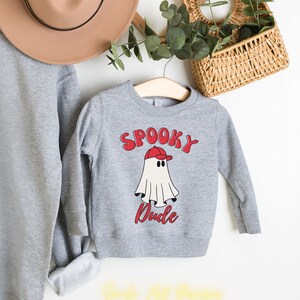 Toddler Spooky Dude Halloween Shirt Cute Ghost Tshirts for Kids Halloween Tops for Boys Gift for Grand Kids.