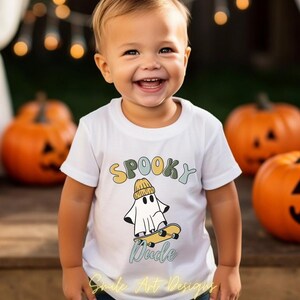 Toddler Spooky Dude Halloween Shirt Cute Ghost Tshirt for Boys Halloween Shirts Gift for Grand Kids .
