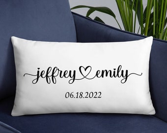Personalized Wedding Gift For Newly Weds Custom Throw Pillow With Couples Names And Established Date Bridal Shower Gift Wedding Anniversary