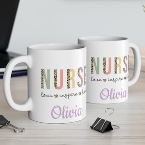 Nurse Appreciation Gift Custom Nurse Mug Personalized Name Gift For Nurse Custom Coffee Cup Bulk Christmas Gift For Nurse Birthday Gift