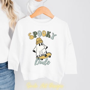 Toddler Spooky Dude Halloween Shirt Cute Ghost Tshirt for Boys Halloween Tops for Toddler Gift for Grand Kids.