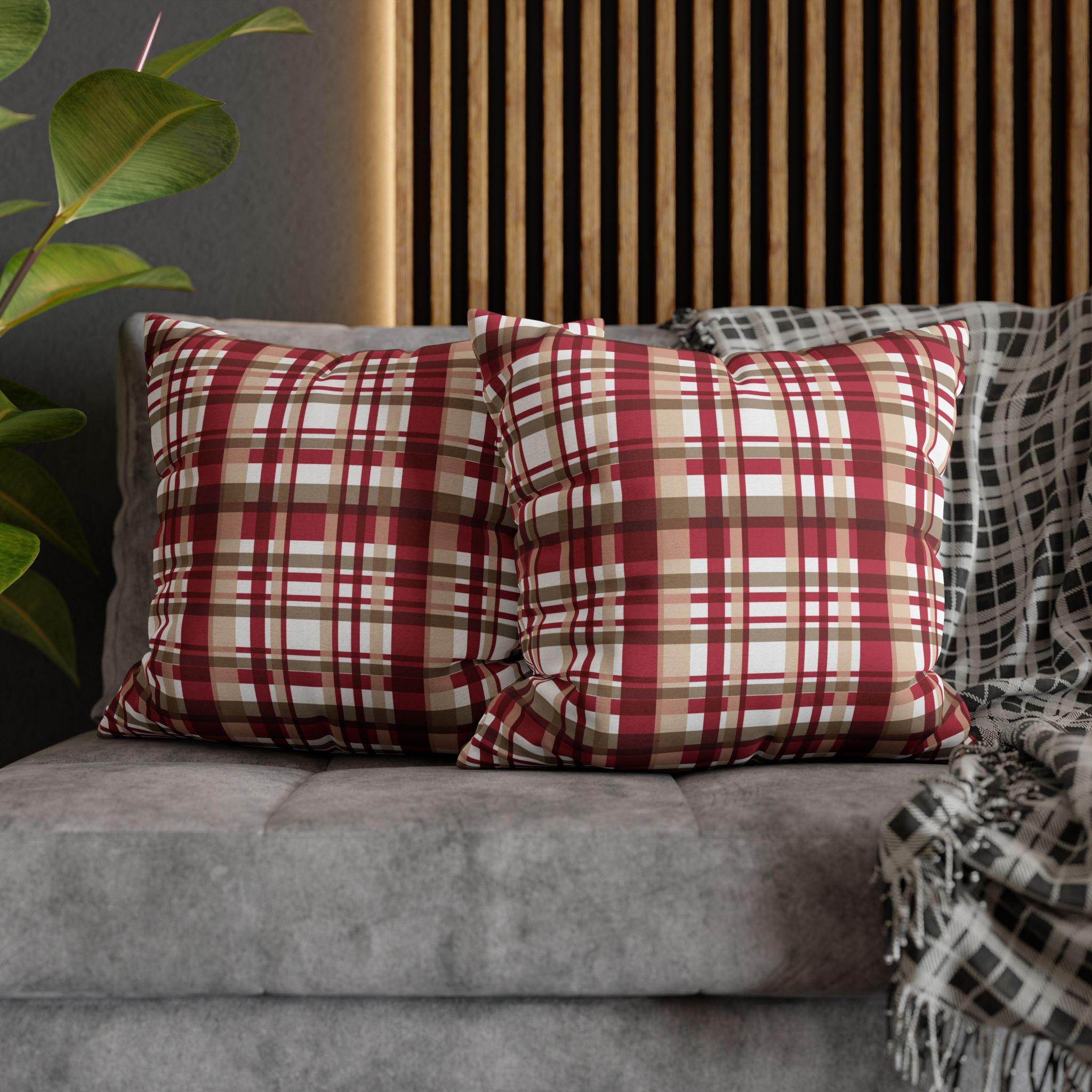 Country Christmas Plaid Decorative Throw Pillows For Winter Home…