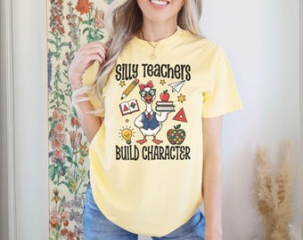 Funny Teacher Comfort Colors Shirt Back to School New Teacher TShirt Cute Gift for Teacher Appreciation Gift Silly Elementary Teacher Tee