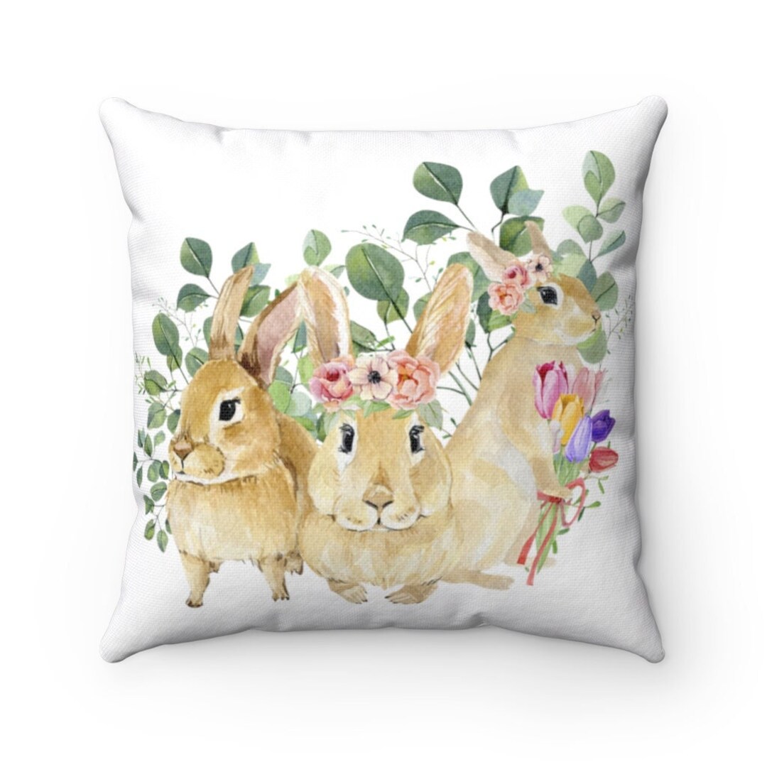 Bunny Throw Pillow Easter Decorative Pillow Cases Easter Decorative