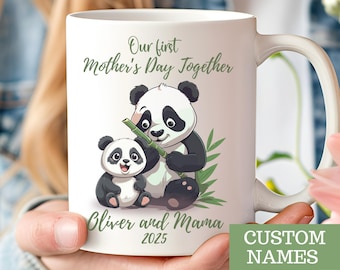 Our First Mothers Day Mug Personalized Names Coffee Cup for First Time Mom Gift Custom 1st Mother's Day Gifts from Baby Present for Mom Mug