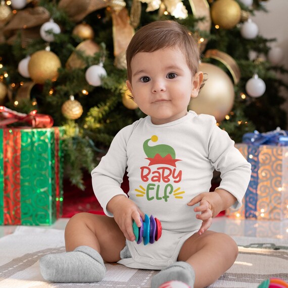 Baby Elf Christmas Long Sleeve Bodysuit Xmas Onesies for Boy Christmas Onesies for Girl Xmas Gift Simple Xmas Costume Gift From Grandma. Etsy UK