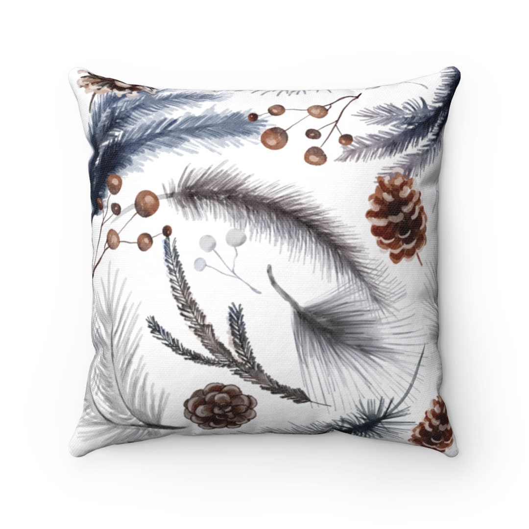 Winter Wonderland Pillow Cover Pine Cones & Berries Design - Etsy