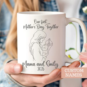 Our First Mothers Day Mug Personalized Names Coffee Cup for First Time Mom Gift Custom 1st Mother&#39;s Day Gifts from Baby Present for Mom Mug