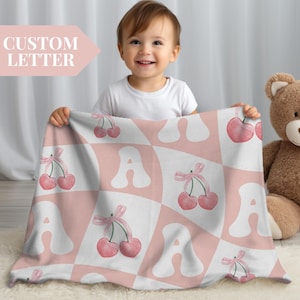 Manta infantil personalizada, manta coqueta para niña recién nacida, ropa de cama rosa para bebé, regalo personalizado para baby shower para niños, decoración personalizada para guardería de niña