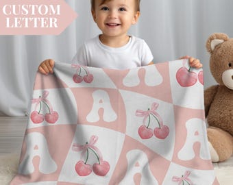 Custom Kids Blanket Coquette Baby Girl Blanket Newborn Pink Baby Bedding Personalized Baby Shower Gift for Kids Custom Girl Nursery Decor
