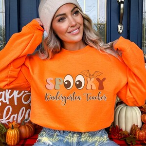 Halloween Kindergarten Lehrerin Sweatshirt Gruselige Kindergärtnerin Crewneck Shirt Wertschätzung Geschenk Geburtstagsgeschenk für Lehrer.