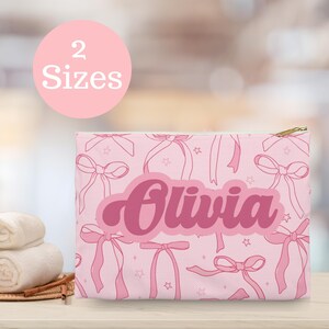 Custom Makeup Bag Personalized Coquette Cosmetic Case Large  Purse Bag Travel Organizer with Zipper Pouch Small Custom Clutch for Women Gift