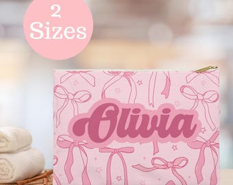 Custom Makeup Bag Personalized Coquette Cosmetic Case Large  Purse Bag Travel Organizer with Zipper Pouch Small Custom Clutch for Women Gift