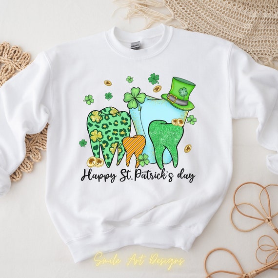 Happy St Patrick's Day Three Tooth Leprechaun Hat Dentist T-Shirt Happy St Patrick's Day Three Tooth Leprechaun Hat Dentist T-Shirt