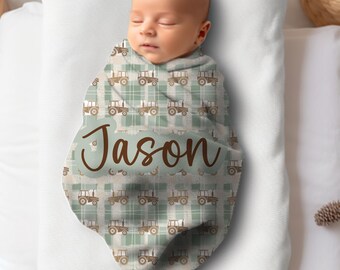Newborn Name Blanket Custom Crib Blanket Checkered Baby Bedding Personalized Gift for Baby Nephew Nursery Decor Toddler Blanket for Boy