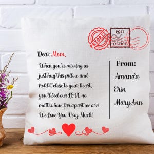 Lettre à ma maman Coussin, cadeau fête des mères Coussin personnalisé pour maman Coussin photo personnalisé pour maman Cadeau personnalisé pour maman Cadeau d'anniversaire